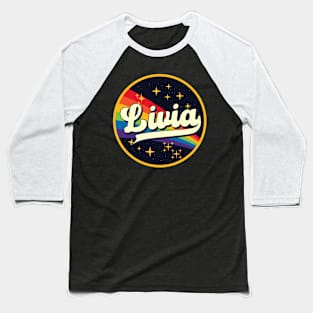 Livia // Rainbow In Space Vintage Style Baseball T-Shirt